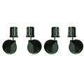 For 1" Black Tubing 4 Pack - Castors Light Duty - Tool and Fixing Suppliers