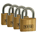 Kasp 125 - Quad Pack Premium Brass Padlocks - Tool and Fixing Suppliers