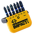 T4511" Blue Steel PZ Impact Screwdriver Bit, Black, Set of 6 Pieces - Tool and Fixing Suppliers