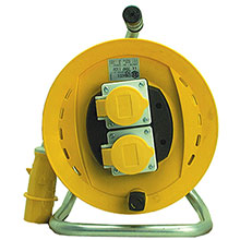 Yellow 110v 25 Metre - Open Reel Extension Cable