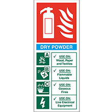 Fire Extinguisher 202mm x 82mm - Rigid PVC Sign