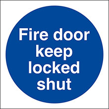 Fire Door Keep Locked Shut - Self Adhesive Sign
