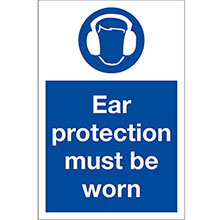 Ear Protection Must Be Worn - Self Adhesive Sign