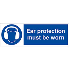 Ear Protectors Must Be Worn - Self Adhesive Sign