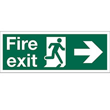 Fire Exit 400 x 150mm Gemglow - Rigid PVC Sign