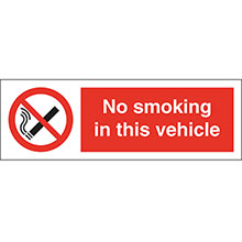 No Smoking In The Vehicle - Self Adhesive Sign