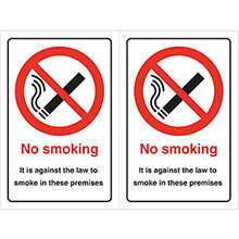 No Smoking Doublesided Sticker - Self Adhesive Sign