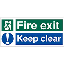 Fire Exit Keep Clear - Rigid PVC Sign