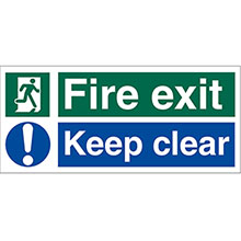 Fire Exit Keep Clear - Self Adhesive Sign