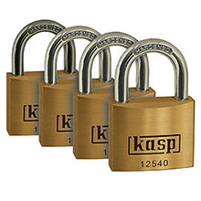 Kasp 125 - Quad Pack Premium Brass Padlocks