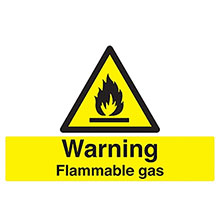 Flammable Gas Self Adhesive Sign