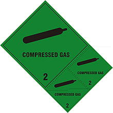 Compressed Gas Self Adhesive Sign