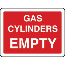 Gas Cylinders Empty Rigid PVC Sign