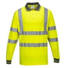 Portwest S271 - Hi-Vis Cotton Comfort Polo Shirt Long Sleeved Yellow