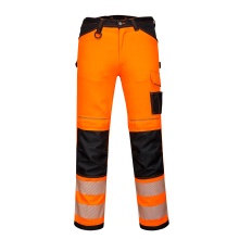 Hi-Vis Trousers - Portwest PW340 Orange/Black Regular Leg