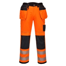 Hi-Vis Trousers - Portwest T501 Orange/Black Small Leg