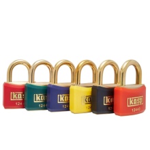 Brass Padlock Kasp 124 Coloured Keyed Alike