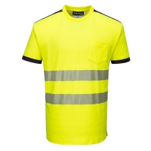 Portwest T181 - PW3 Hi-Vis Cotton Comfort T-Shirt S/S Yellow/Black